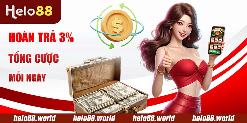 Hoàn trả 3% tổng cược mỗi ngày